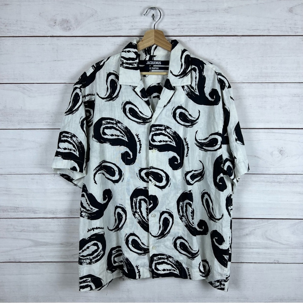 Jacquemus Le Raphia Linen Button Shirt Size 50